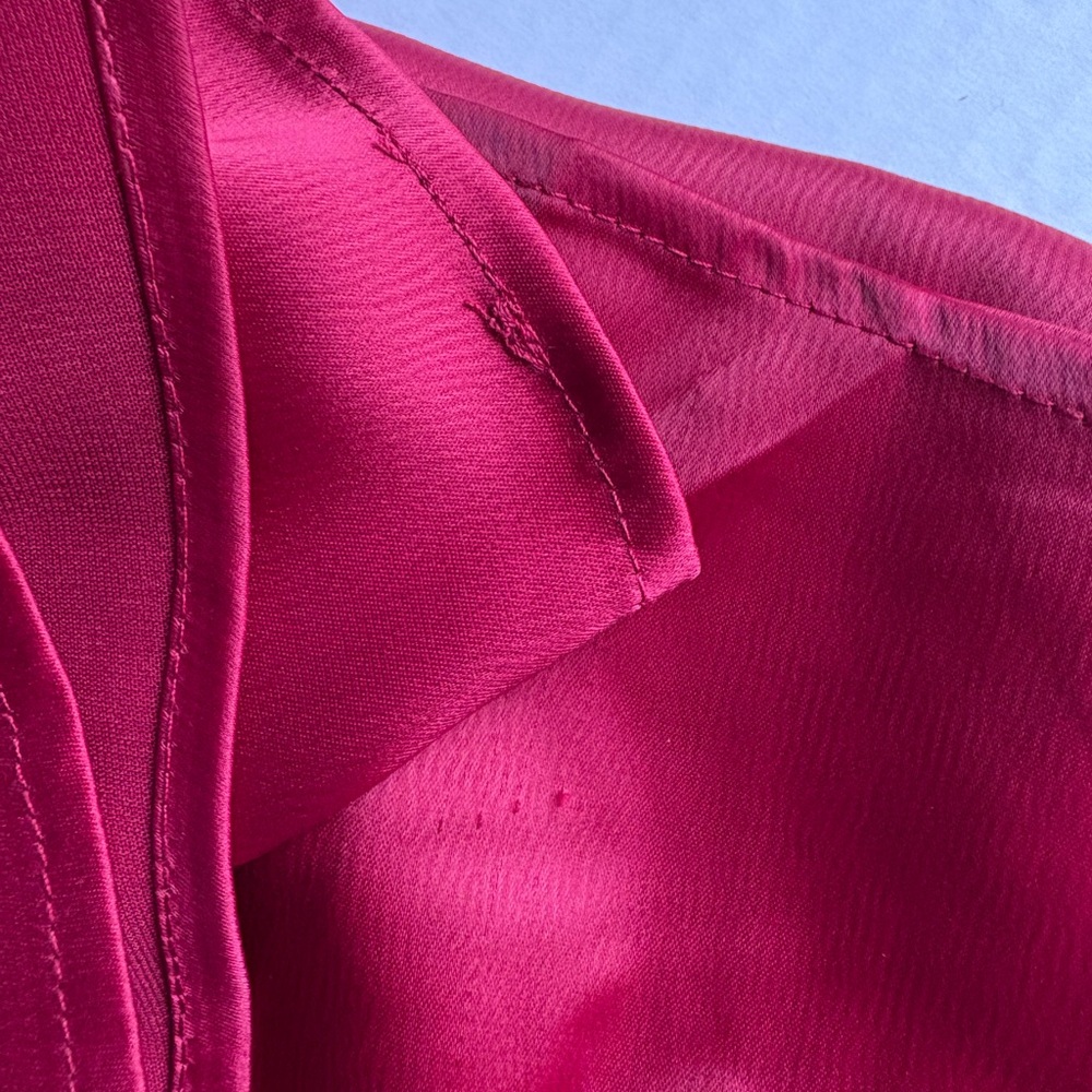 Dry Goods Burgundy Red Long Sleeve Satin Mini Dress - Picture 6 of 6